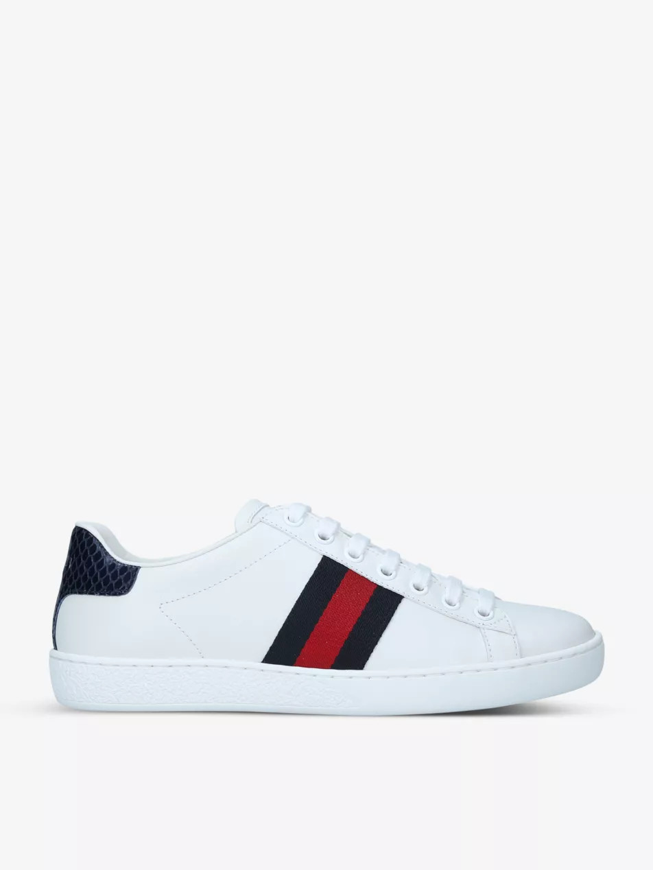 Women's New Ace logo-embroidered leather trainers | Selfridges