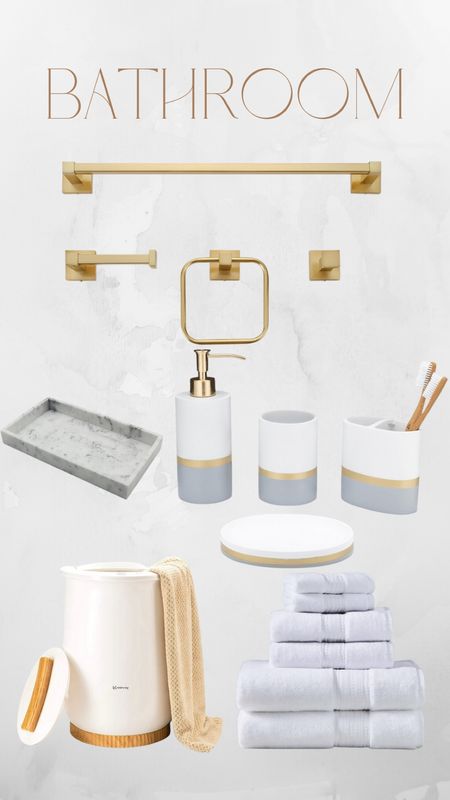 Bathroom upgrades.  Swap out your chrome accessories for brass or gold!  Bathroom accessories  

#LTKhome