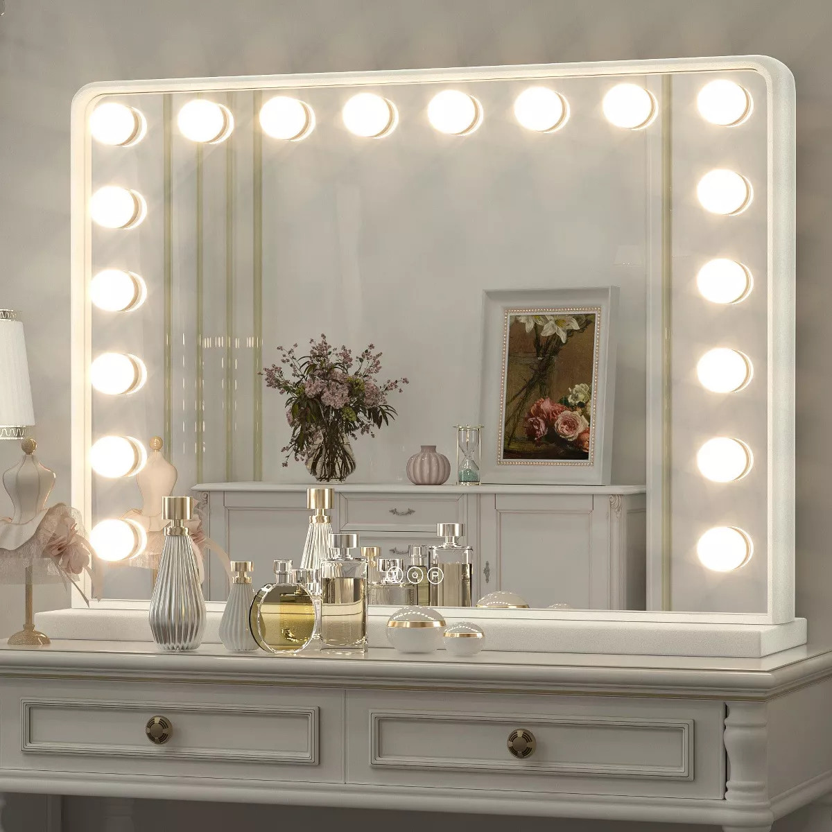 Keonjinn Large LED Vanity Makeup Mirror with LED Bulb Lights, Hollywood Makeup Mirror | Target