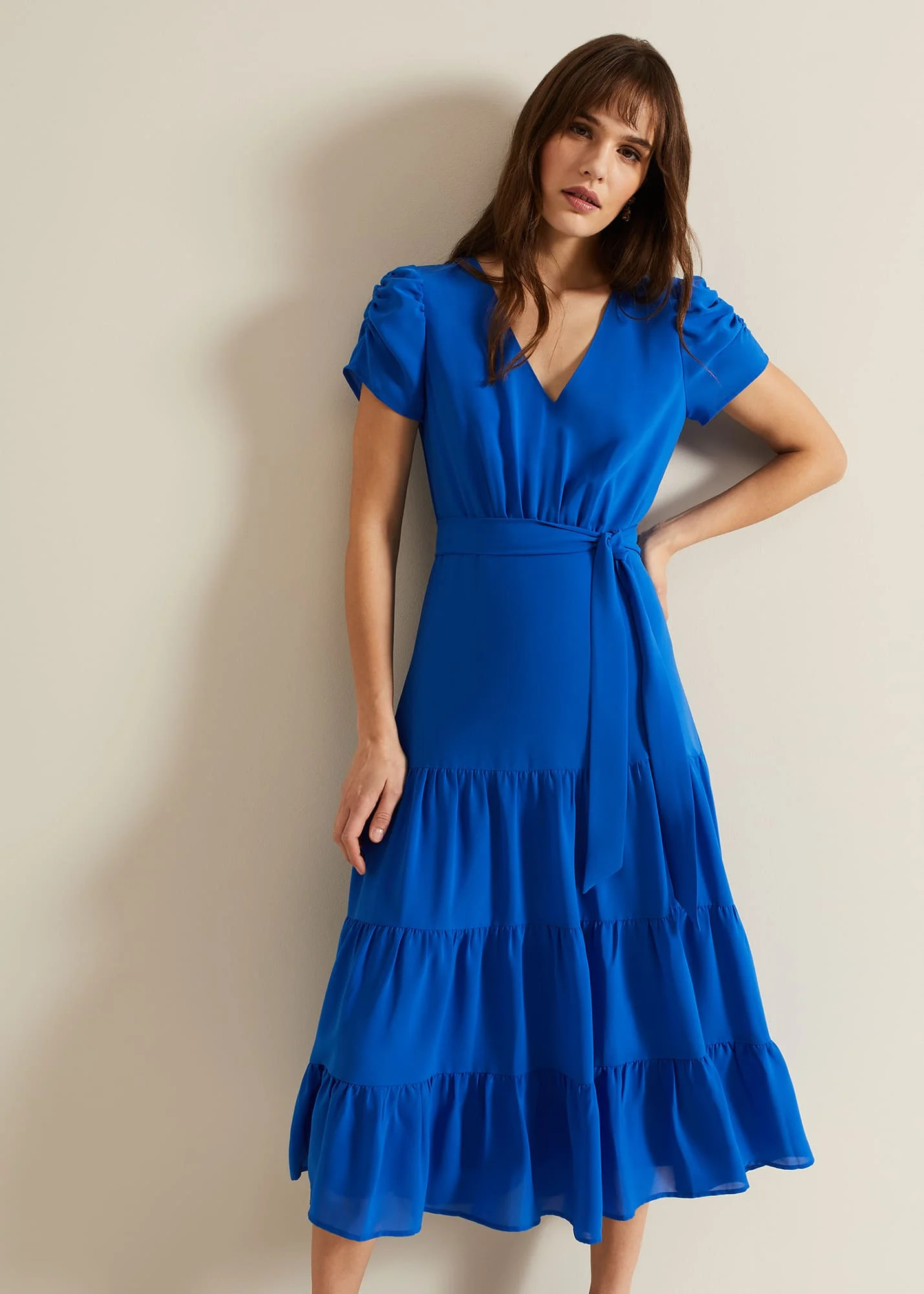 Phase Eight Women's Lola Blue Tiered Dress | Phase Eight (UK)