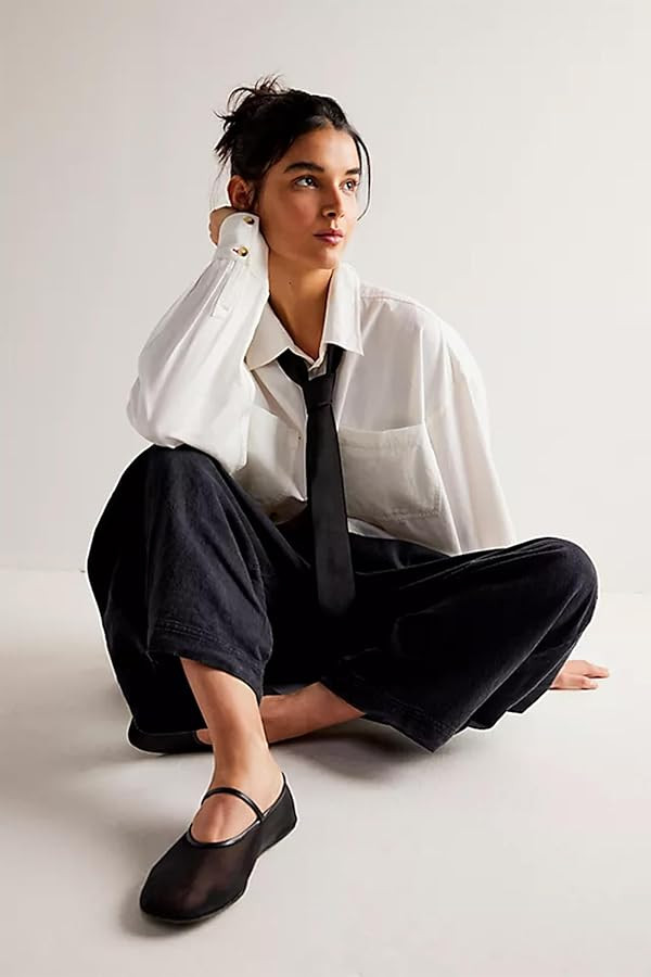 Mesh Ballet Flats for Women Mary Jane Tulle Ballerina Flats Round Toe Casual Walking Shoes | Amazon (US)