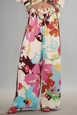 Conditions Apply Imara Satin Wide-Leg Pants | Anthropologie (US)