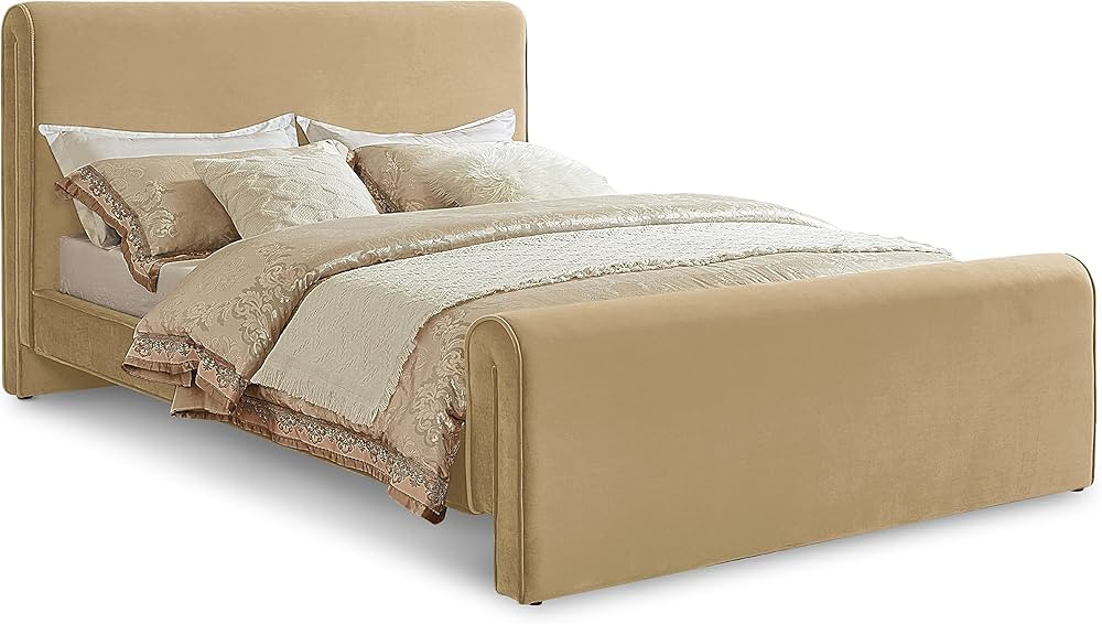 Meridian Furniture SloanCamel-K Sloan Collection Modern | Contemporary Velvet Upholstered King Be... | Amazon (US)