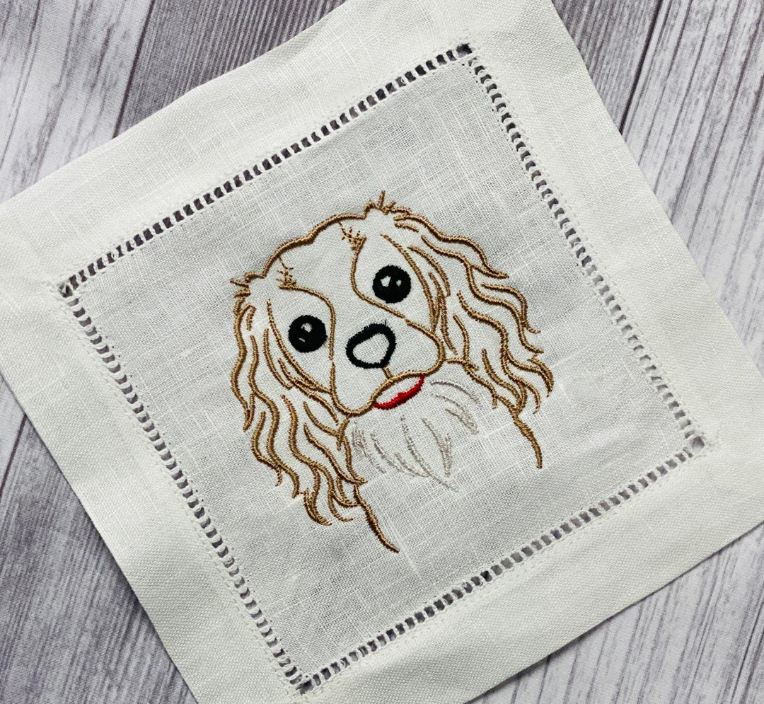 Cavalier King Charles Cocktail Napkins - Brown and White - Etsy | Etsy (US)