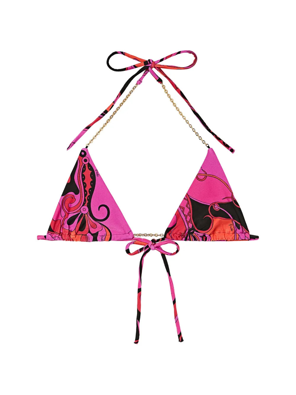 PUCCI Orchidee-print triangle bikini top - Pink | Farfetch Global