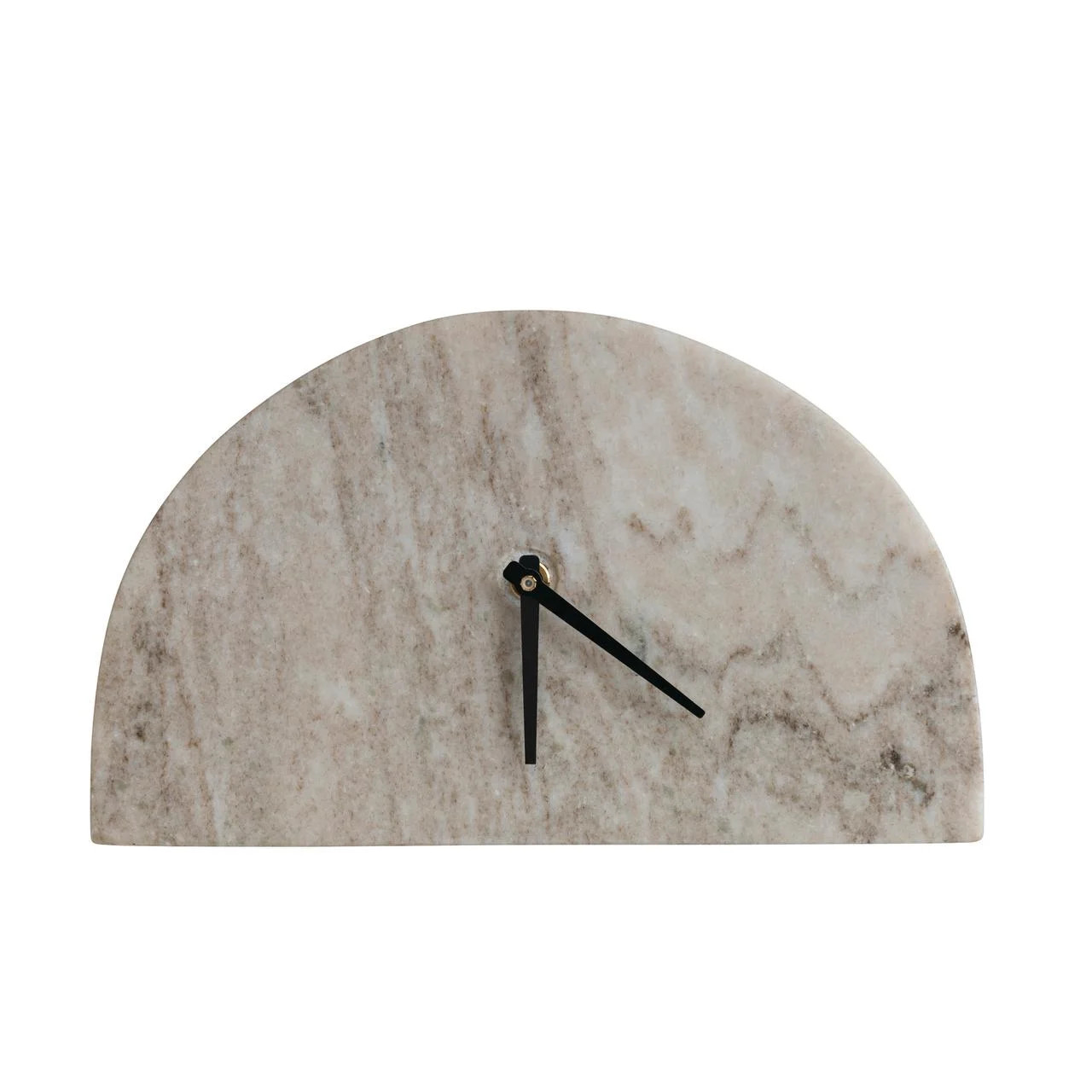 Bloomingville Decorative Half Moon Marble Mantel Clock, Beige and Black | Walmart (US)