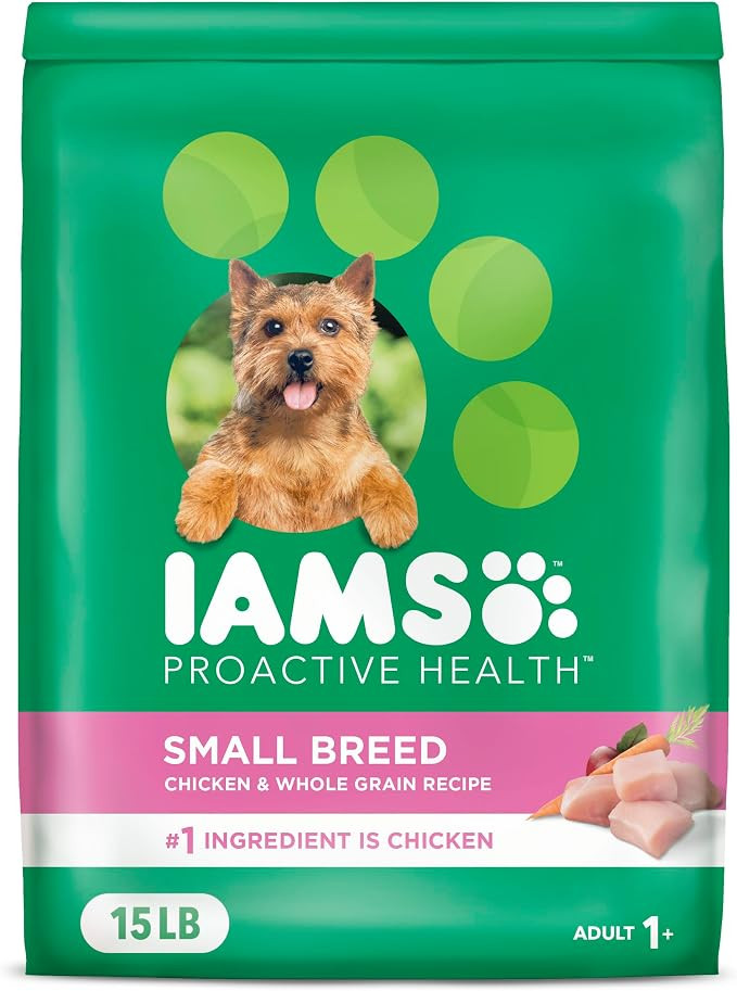 IAMS Proactive Health Small Breed Dog Food Dry with Real Chicken, 15 lb. Bag | Amazon (US)