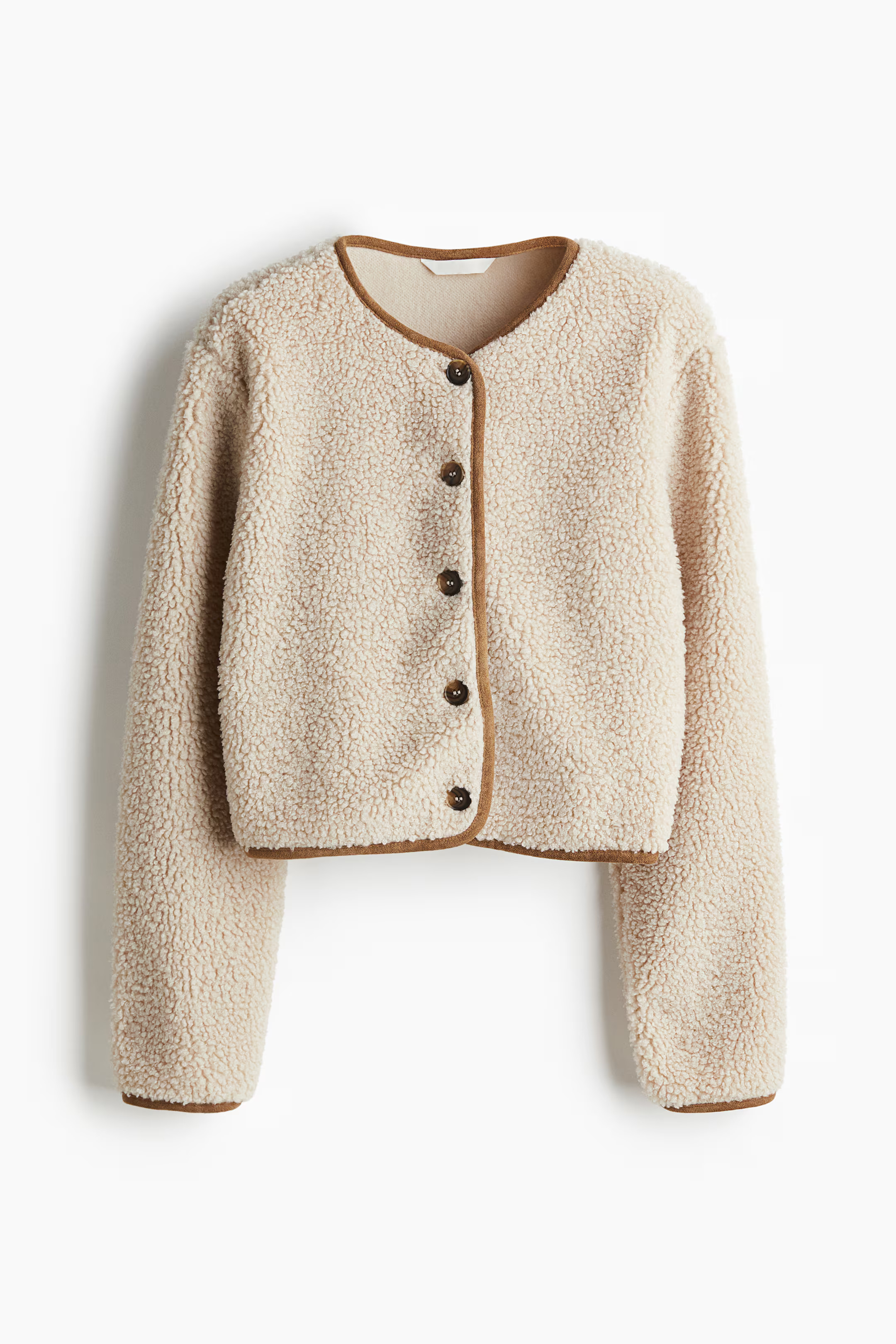 Teddy Fleece Cardigan - Light beige - Ladies | H&M US | H&M (US + CA)