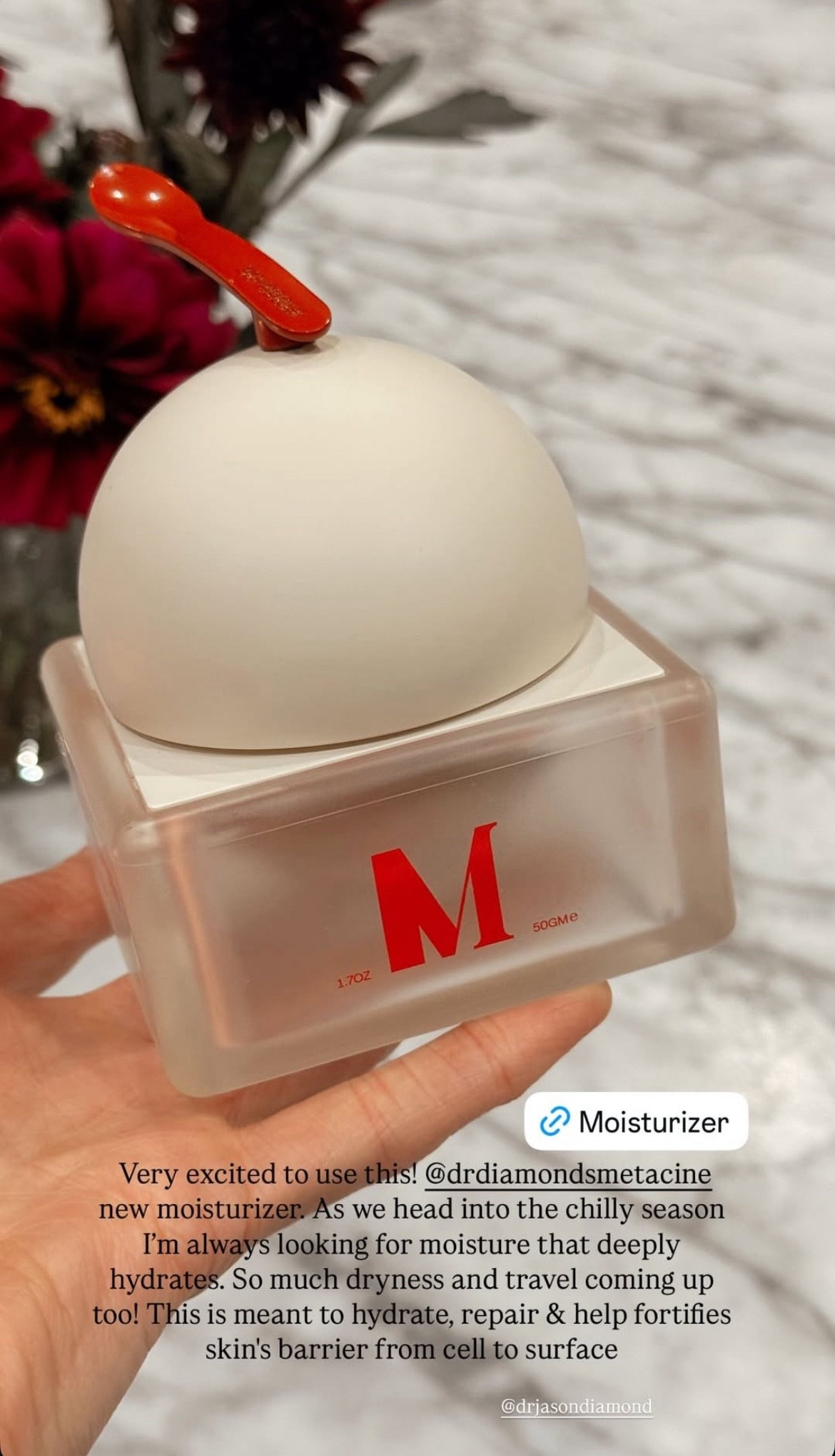 Very excited to use this new moisturizer by Dr Diamonds Metacine! As we head into the chilly season I'm always looking for moisture that deeply hydrates. So much dryness and travel coming up too! This is meant to hydrate, repair & help fortifies skin's barrier from cell to surface!

#LTKSeasonal #LTKBeauty