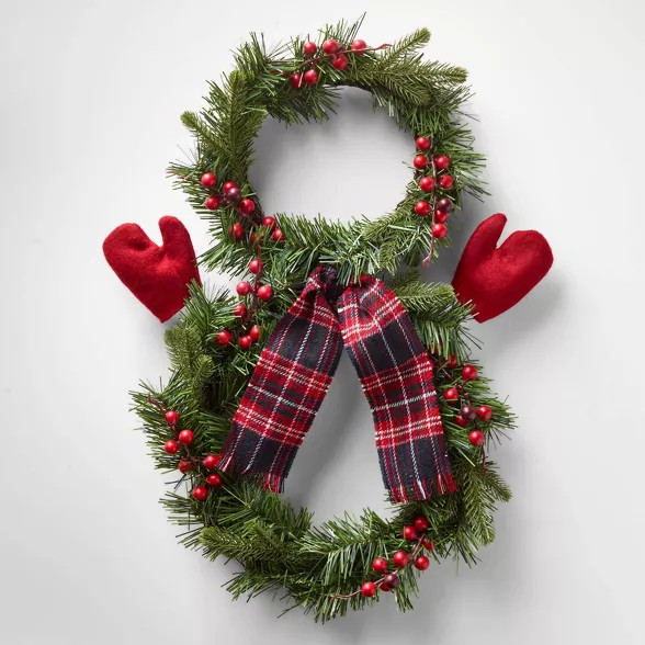 16in x 22in Unlit Snowman Artificial Wreath - Wondershop™ | Target