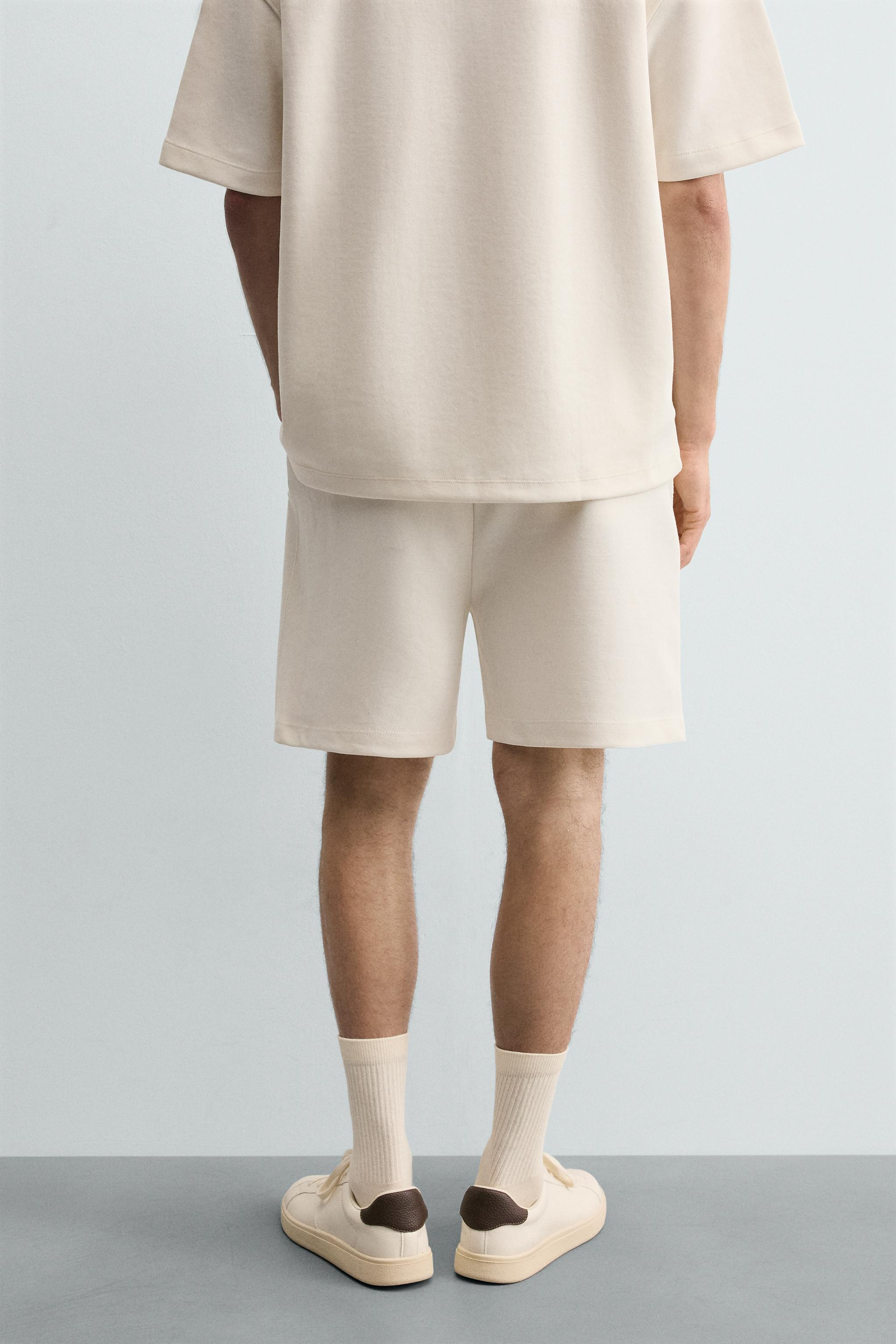 RELAXED FIT INTERLOCK JOGGER SHORTS | Zara US