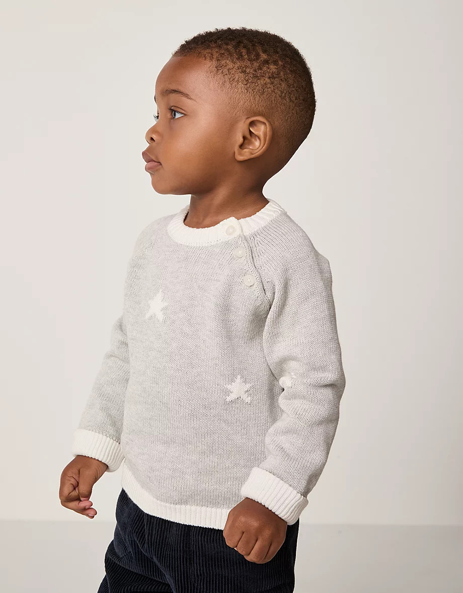 Organic Cotton Star Jumper (0–4yrs) | The White Company UK & ROW