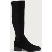 Bella Black Suede Knee Boots, Black | L.K. Bennett (UK)