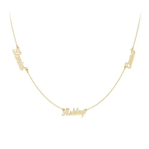 Dainty Personalized Three Name Necklace | Jewlr
