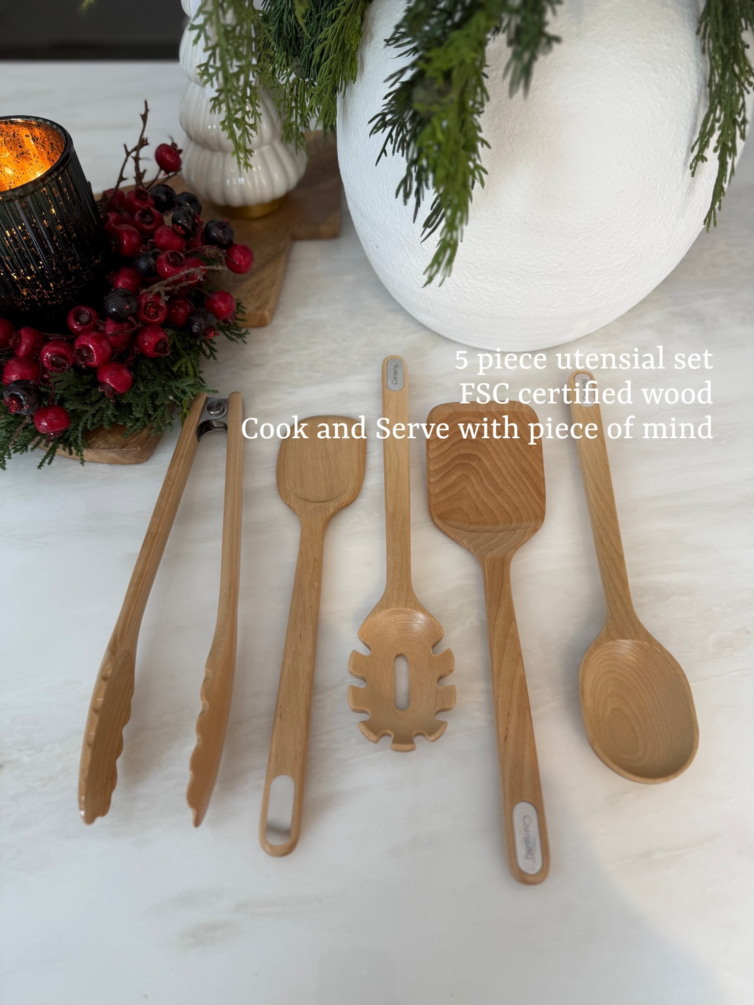 Give the gift of healthy cooking and piece of mind. FSC certified light birch wood utensil set. 

#kitchenessentials #neutralhome #cooking #kitchentools

#LTKOver40 #LTKSeasonal #LTKGiftGuide