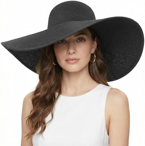 DRESHOW Big Straw Sun Hats for Women Floppy Foldable Roll up Beach Cap Sun Hat UPF 50+ Vacation H... | Amazon (US)