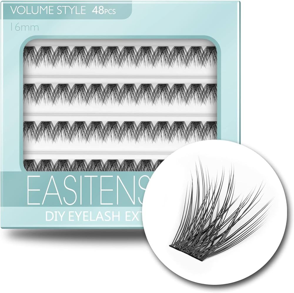 DIY Eyelash Extension, 3D Effect Glue Bonded Band Individual Lash 48 Clusters Volume Lashes Set, ... | Amazon (US)