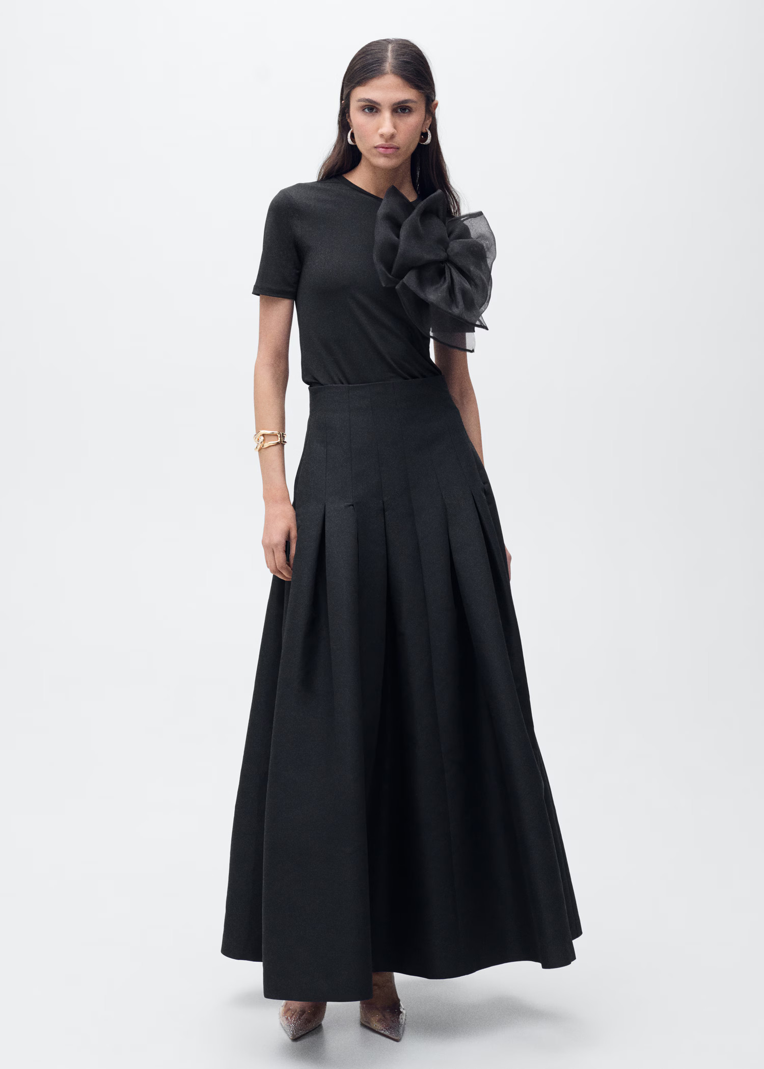 Flared skirt with pleated detail | Mango (US/MX/AU)