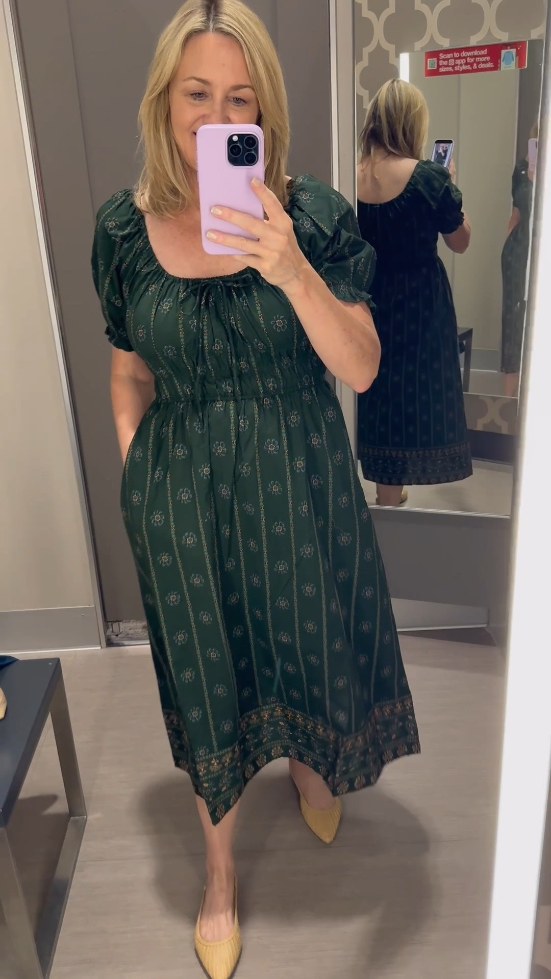 Another cute dress to wear now and into fall.  Beautiful fall colors but still lightweight.  Midis dress, new arrival

#LTKootd #LTKSeasonal #LTKMidsize