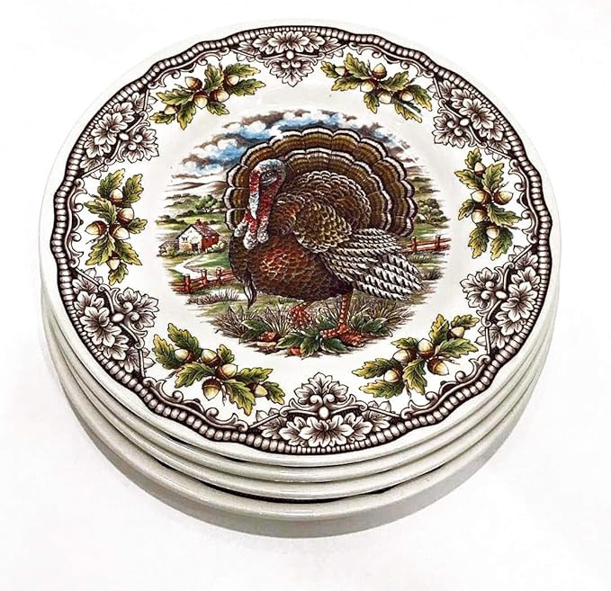 Royal Stafford Thanksgiving Turkey Dinnerware Sets - Set of 4 (Salad Plates) | Amazon (US)