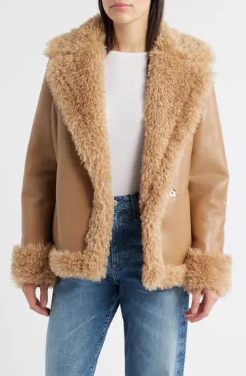 Bernardo Faux Shearling Wrap Coat | Nordstrom | Nordstrom