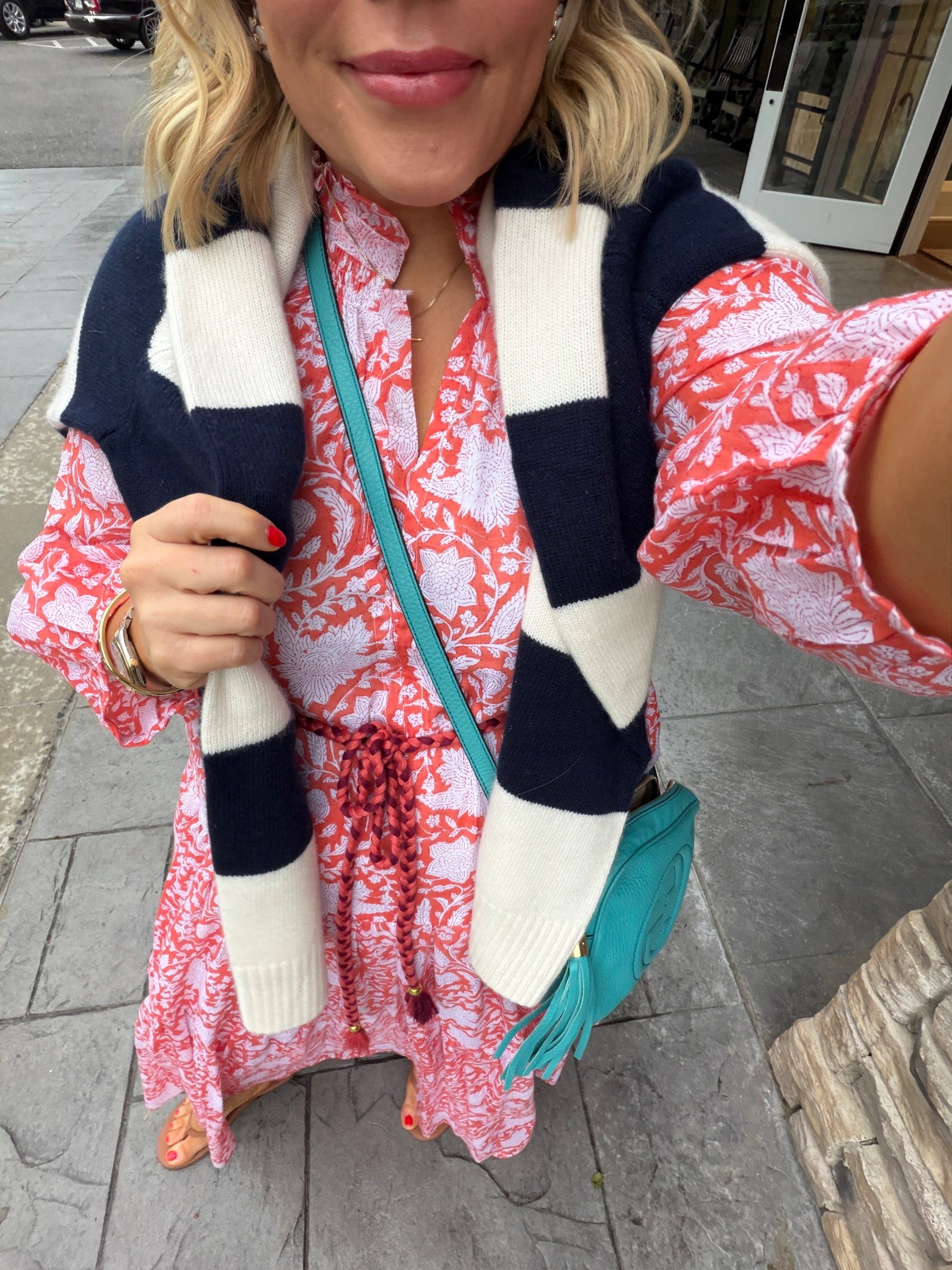 Block print maxi special occasion long sleeve spring dress 