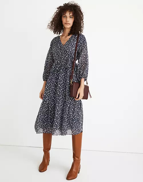 Tie-Waist Midi Dress in Harvest Vine | Madewell