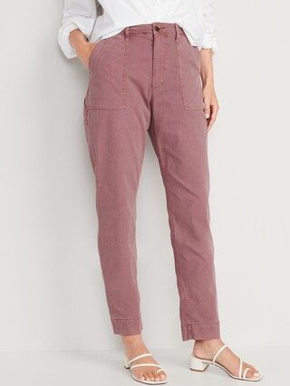 High-Waisted Straight Canvas Workwear Pants for Women | Old Navy (CA)