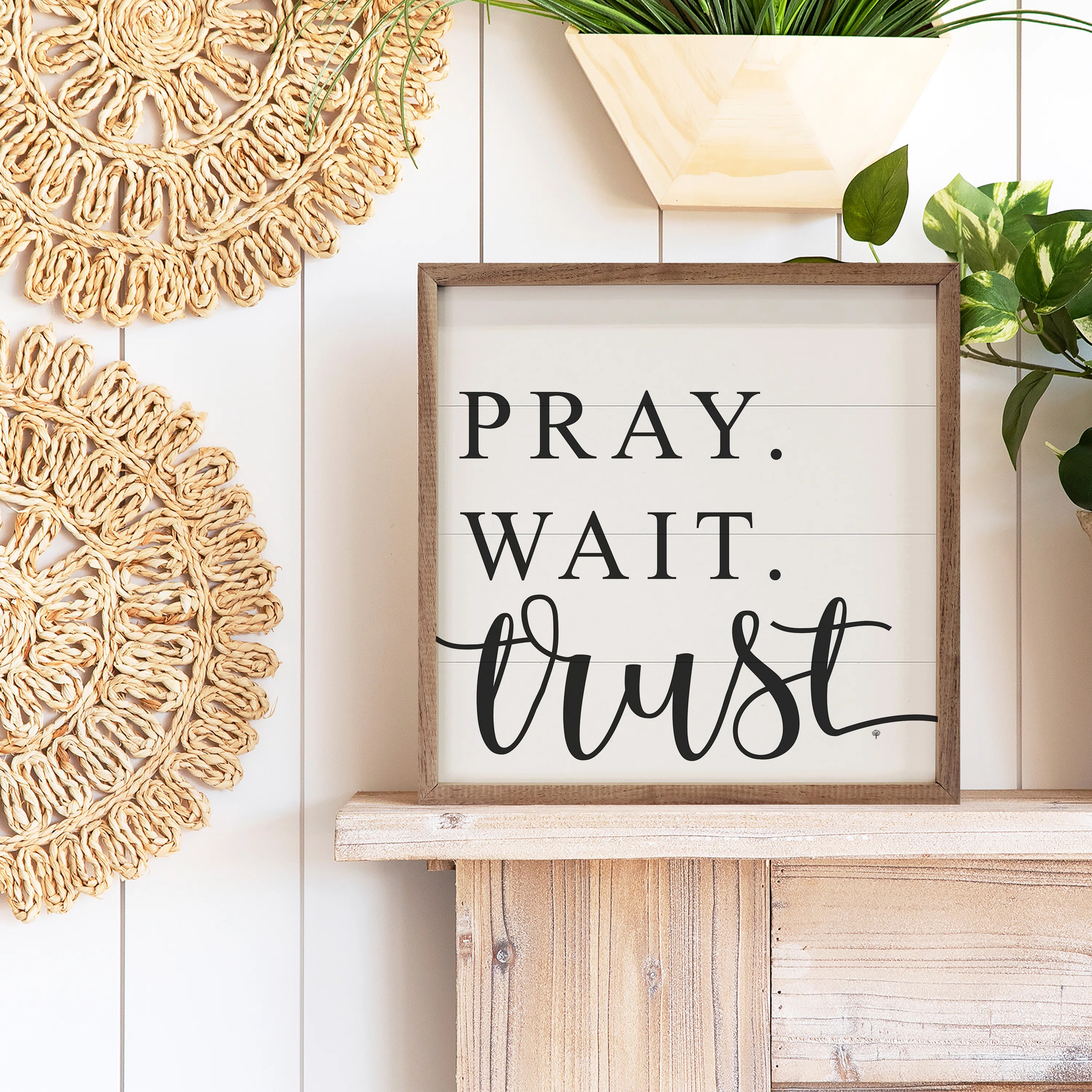Trinx Pray Wait Trust White | Wayfair | Wayfair North America