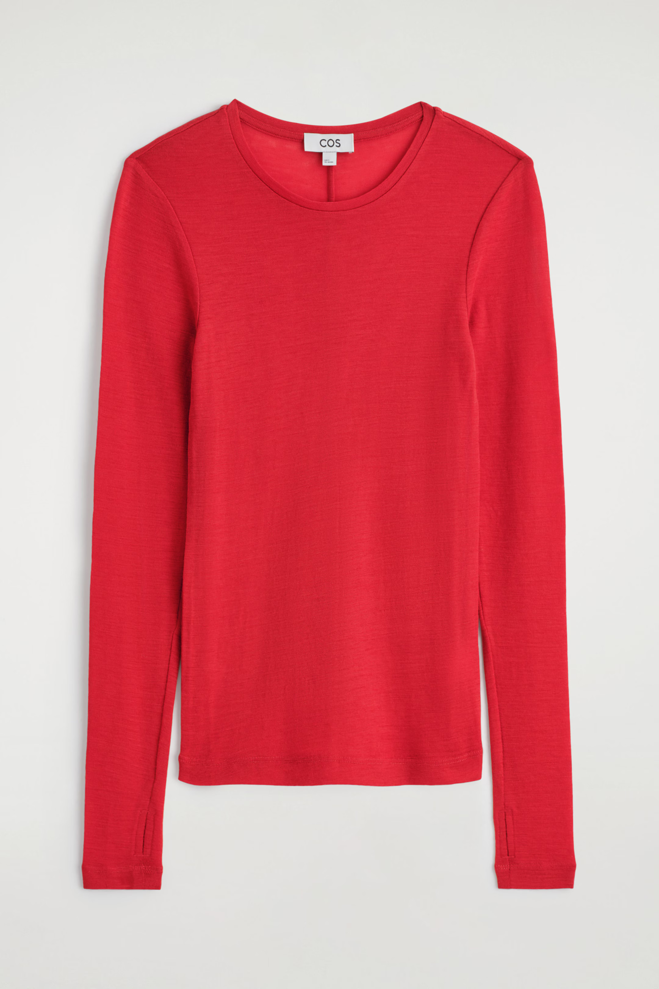 SLIM MERINO WOOL TOP - RED | COS GB | COS UK