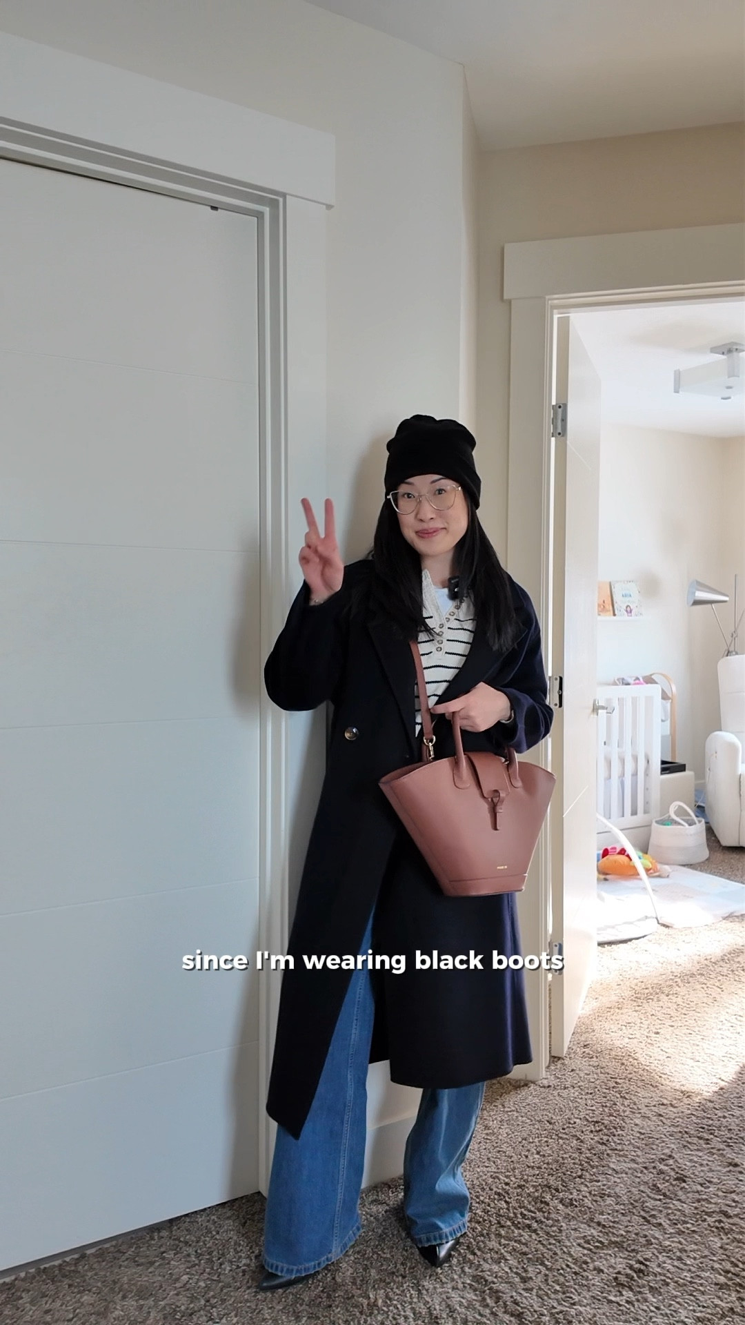 Winter ootd 🩵 Wearing Abercrombie tee size S, Sezane sweater size XS, Everlane jeans size 24. Unavailable to link: coat from The Curated, old toque from Uniqlo. 

#LTKSeasonal #LTKStyleTip #LTKPetite