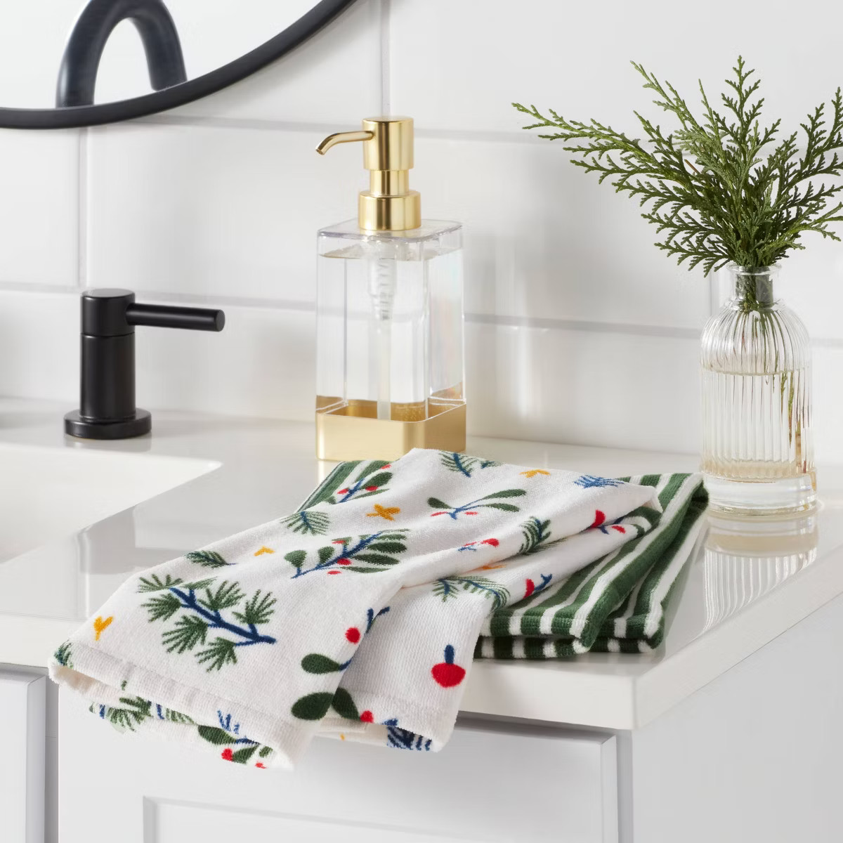 2pk Christmas Winter Botanical Hand Towels White - Wondershop™ | Target