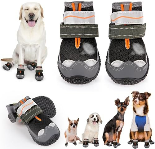 Dog Boots for Large Dogs, Medium Dog Shoes for Winter Snow, Non- Slip, Waterproof Outdoor Dog Boo... | Amazon (US)