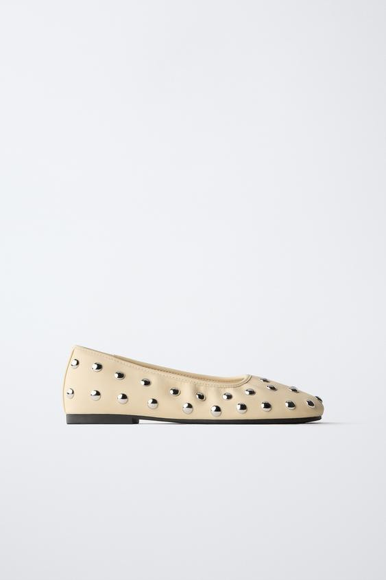 STUDDED BALLET FLATS | Zara US