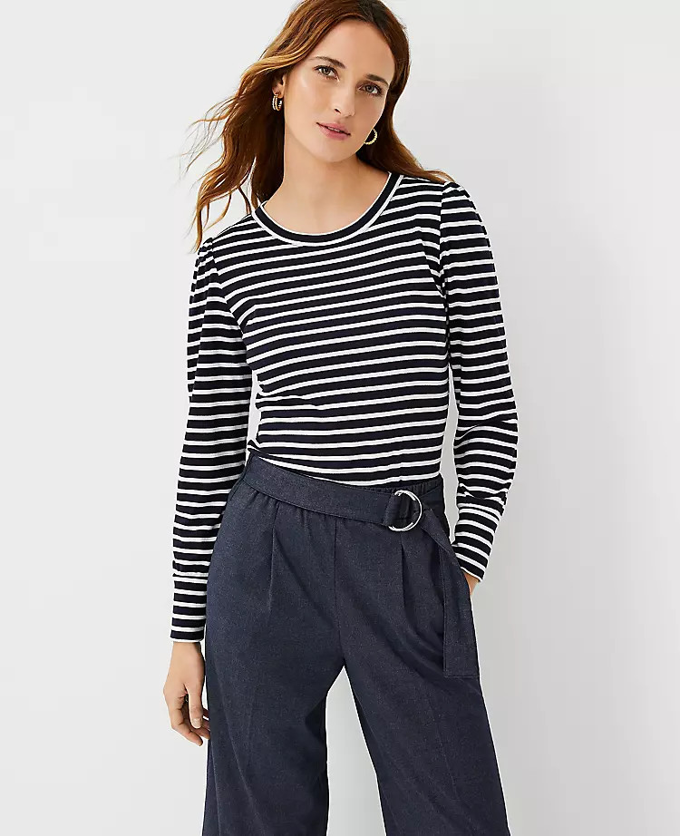 Striped Wide Cuff Top | Ann Taylor (US)