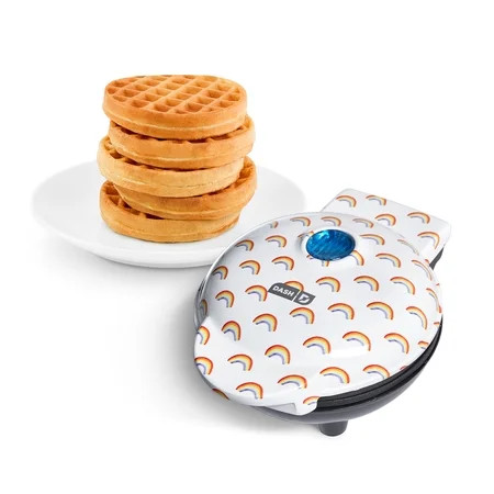 Dash Mini Waffle Maker - 4” Waffle Mold, Nonstick Waffle Iron with Quick Heat-Up, Nonstick Surface - Perfect Mini Waffle Maker for Kids and Families, Just Add Batter, Rainbow Print | Walmart (US)