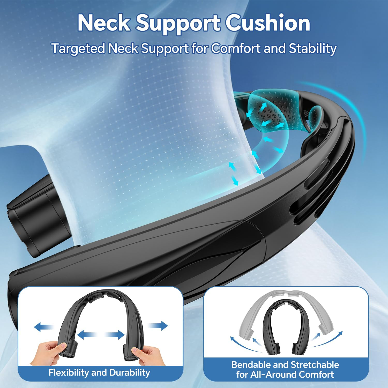 Portable Neck Fan, 6000mAh Rechargeable Personal Fan, 6 Speeds Hands Free Wearable Fan with 360°... | Amazon (US)
