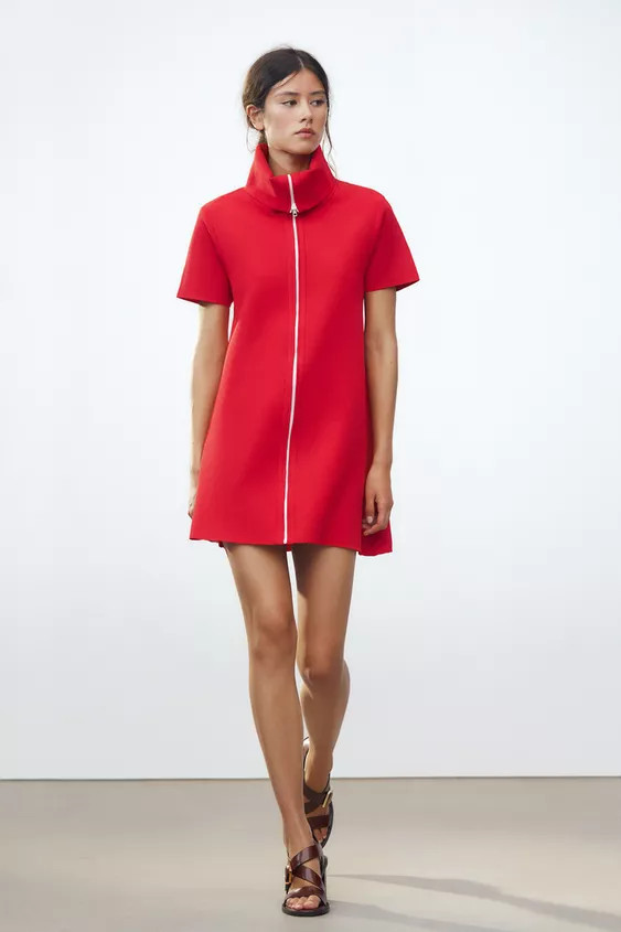 SHORT PLAIN KNIT DRESS | Zara US