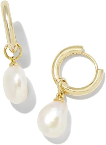 Kendra Scott Willa Pearl Huggie Earrings in White Pearl, Fashion Jewelry for Women | Amazon (US)