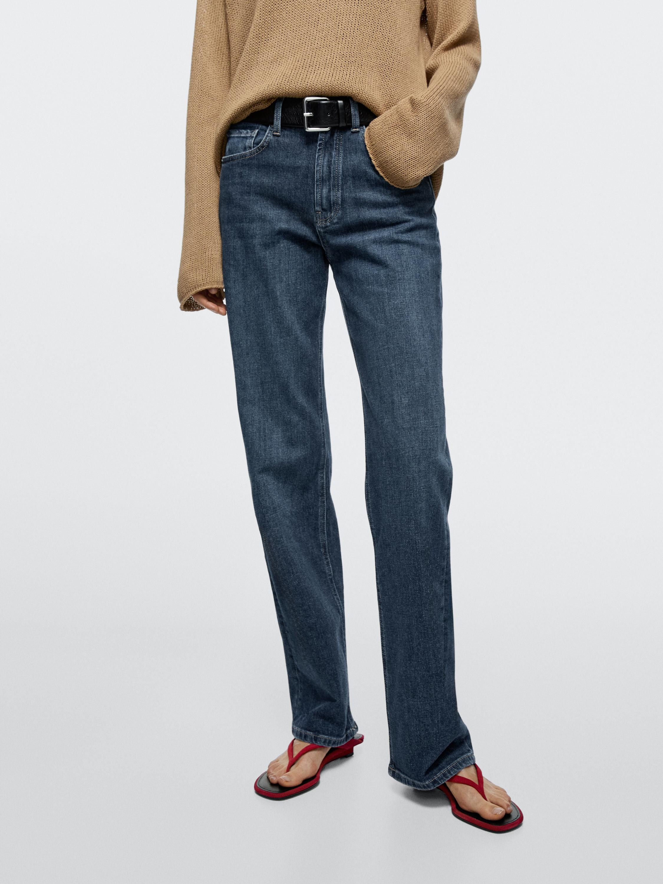 Comfort-Straight-Fit-Jeans mit hohem Bund | Massimo Dutti DE