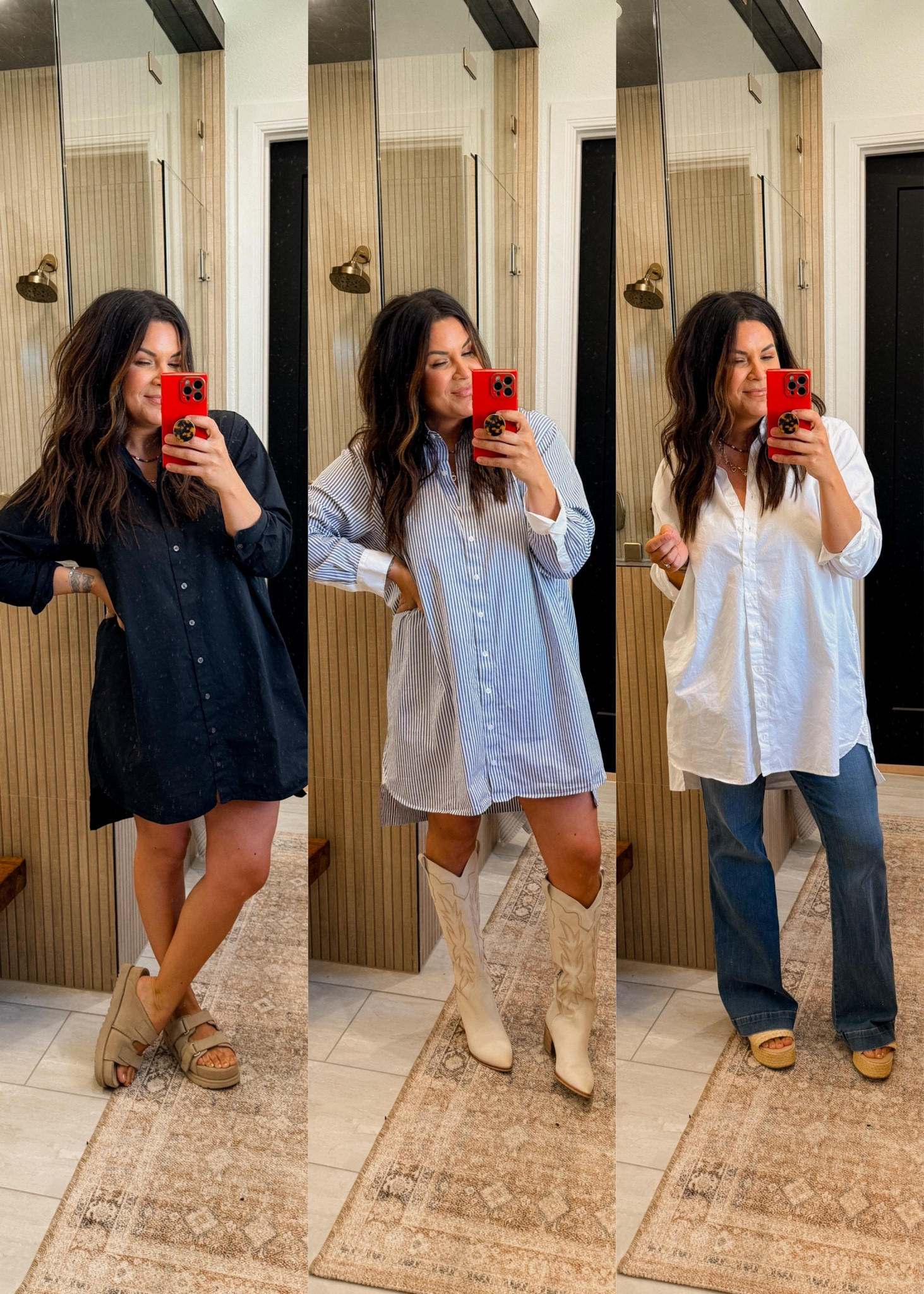 New Spanx finds!
Code: BWCXSPANX gets you 10% off sitewide. 
Shirt dress: XL (black and white) 1X in blue striped. 
Flare jeans: 1X
Booty boost leggings: XL
Pullover and zip up: 1X

#LTKStyleTip #LTKSaleAlert #LTKMidsize