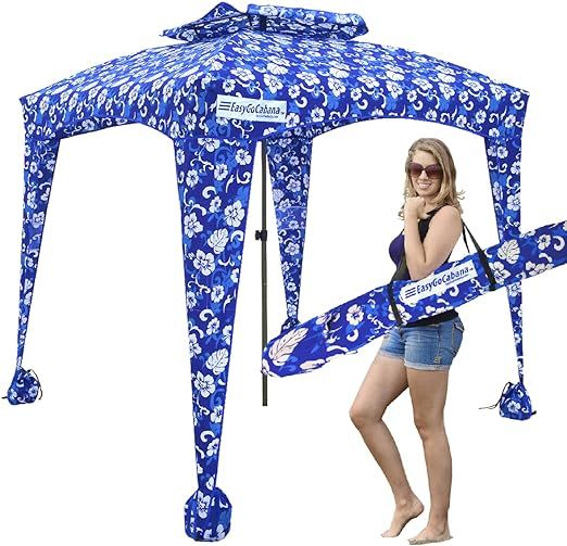 Beach Cabana Canopy Shelter – Sun Shade Tent – 6’ X 6’ - UPF 50+ - Waterproof - Easy Setup – 2 Layer | Amazon (US)