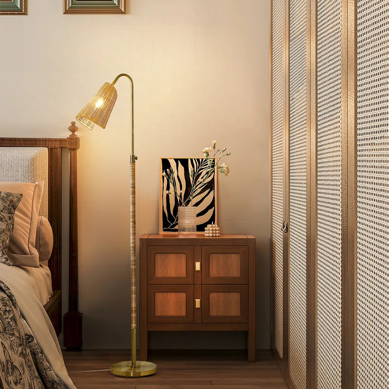65'' Arched Rattan Floor Lamp For Living Room/bedroom | Wayfair North America