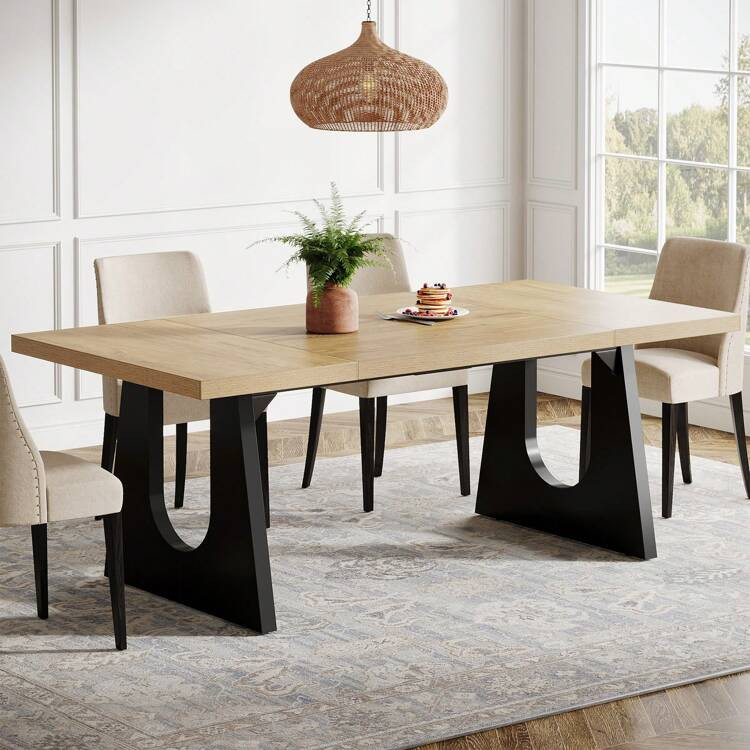 Tribesigns Large Dining Table For 6-8 People, Wood Rustic Rectangular Table, 70.9" W X 35.43" D X... | SHEIN
