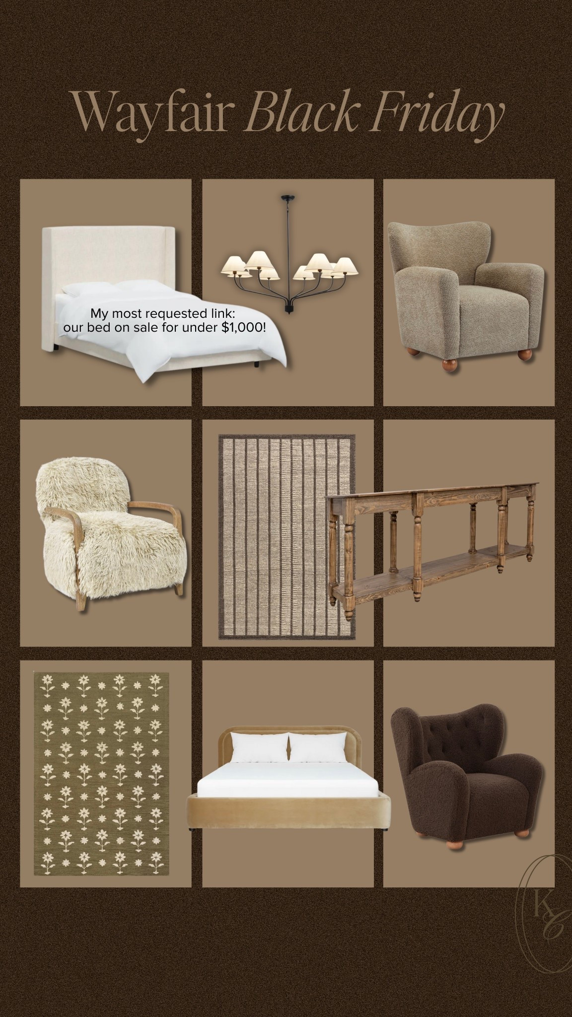 Wayfair cyber Monday deals 

#LTKHoliday #LTKCyberWeek #LTKHome