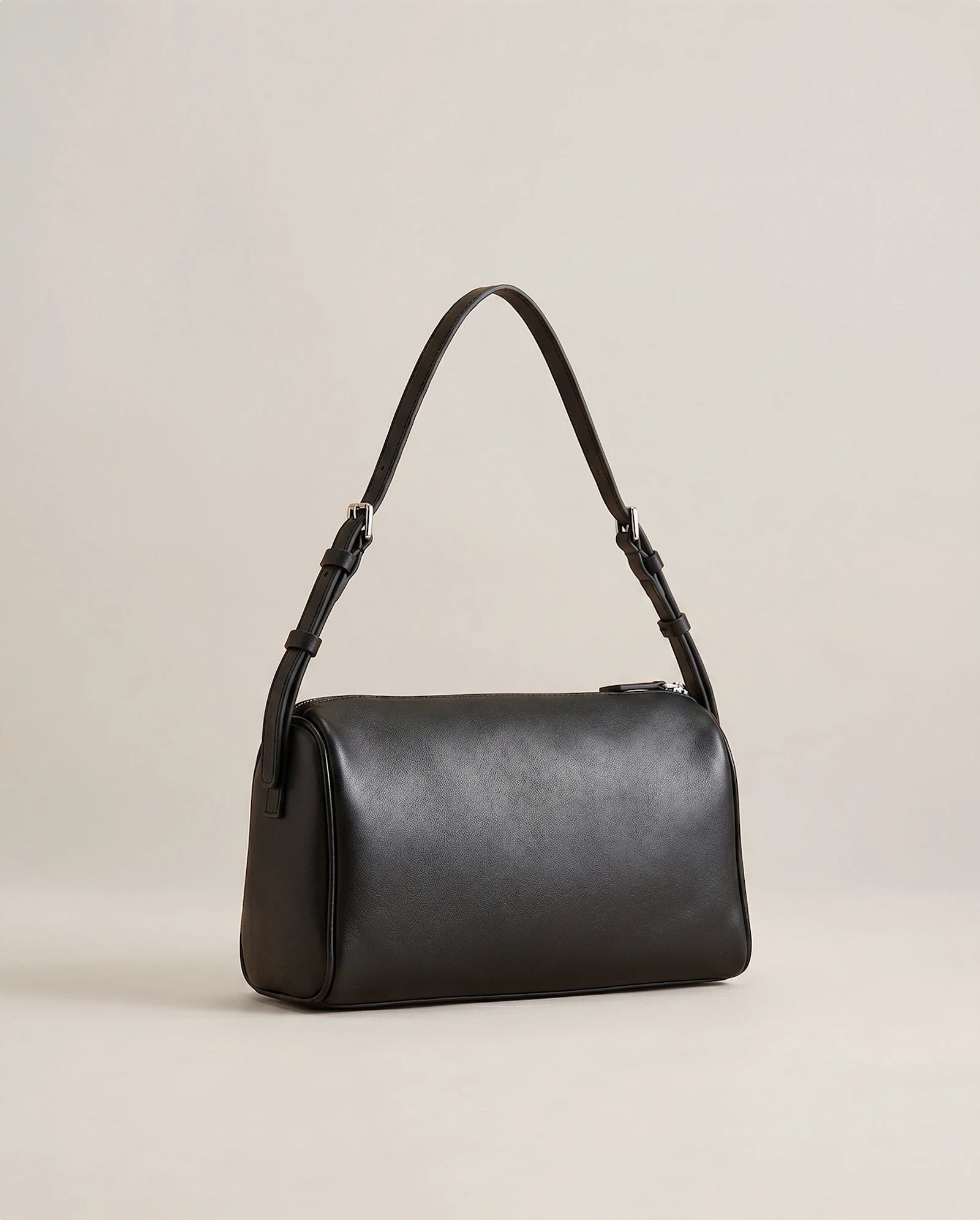 Quince | Women's Italian Leather Mini Barrel Shoulder Bag in Black | Quince