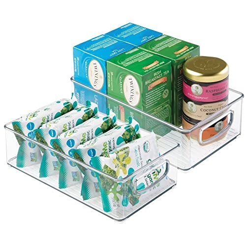 Click for more info about mDesign Small Plastic Kitchen Storage Container Bins with Handles -Organization in Pantry, Cabinet, 