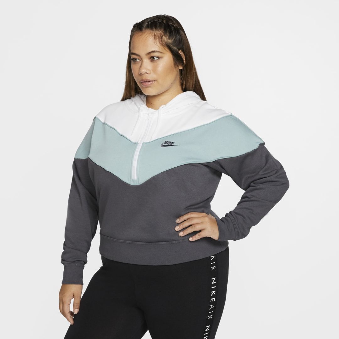 Nike Sportswear Heritage Women's 1/2-Zip Top (Plus Size) Size 2X (Grey/Ocean Cube) CK8608-021 | Nike (US)