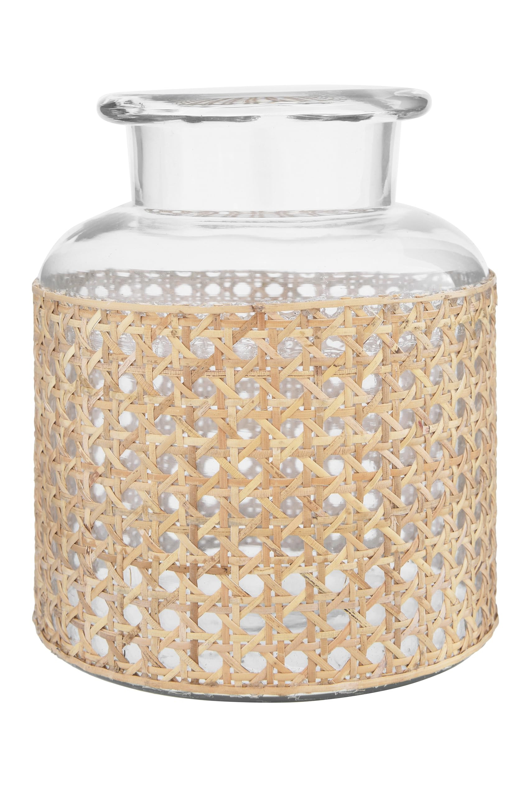 Bloomingville 8"H Glass Vase with Decorative Cane Sleeve | Amazon (US)