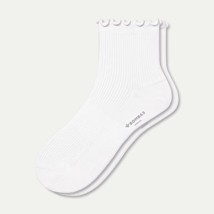 Women's Ruffle Rib Quarter Socks | Bombas